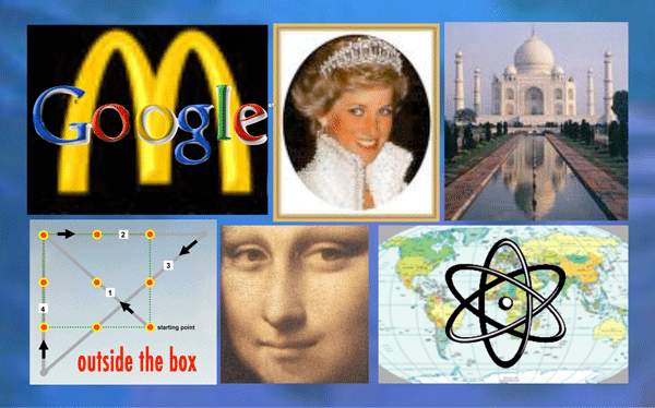 A collage of different pictures with the word " google ".