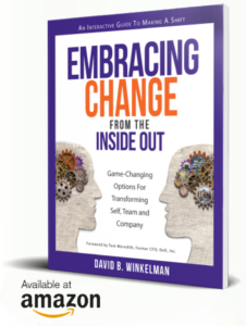 A book cover with two heads and the words " embracing change from the inside out."